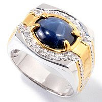 Star Sapphire Ring in White for Men
