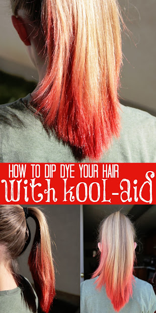 dip dye hair with kool-aid