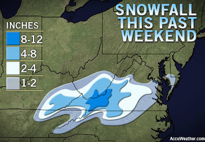 >Storm Moves In And Out Fast Dumping Up To 10 Inches In Greenville, VA, Now The Warming Trend Kicks In Again