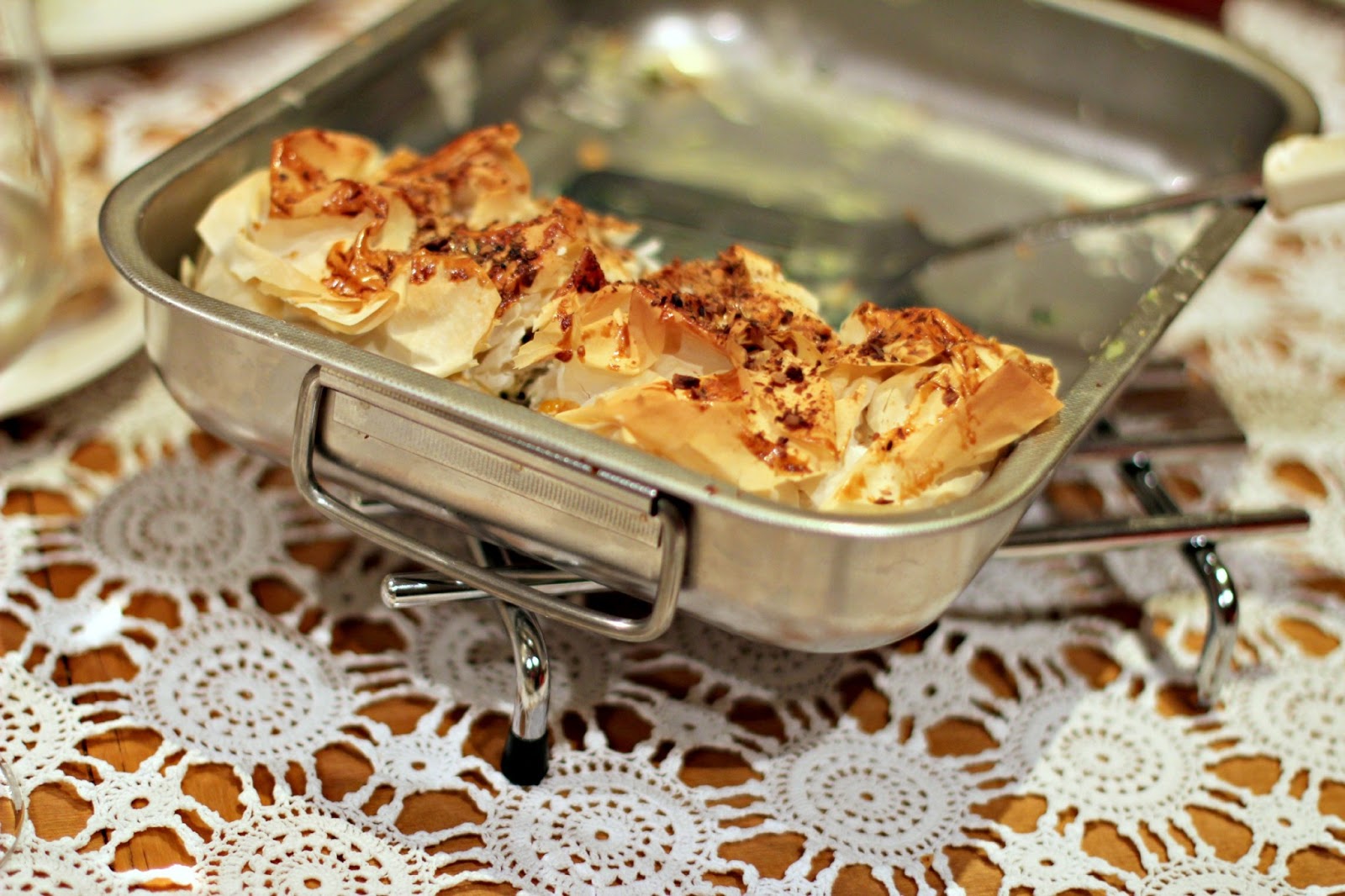 Milk and Honey Cheese and Mixed Greens Filo Pie