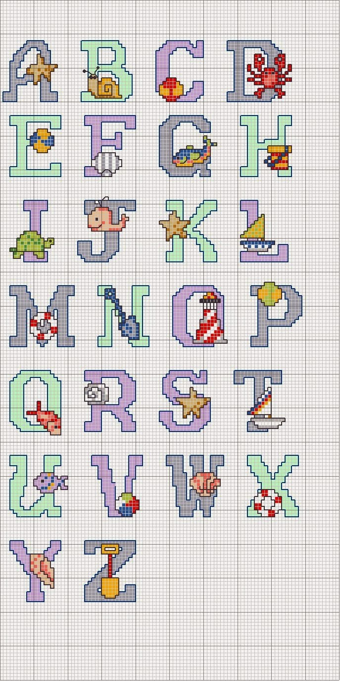 LABORES DE RAYSA: Abecedario sencillo punto de cruz infantil