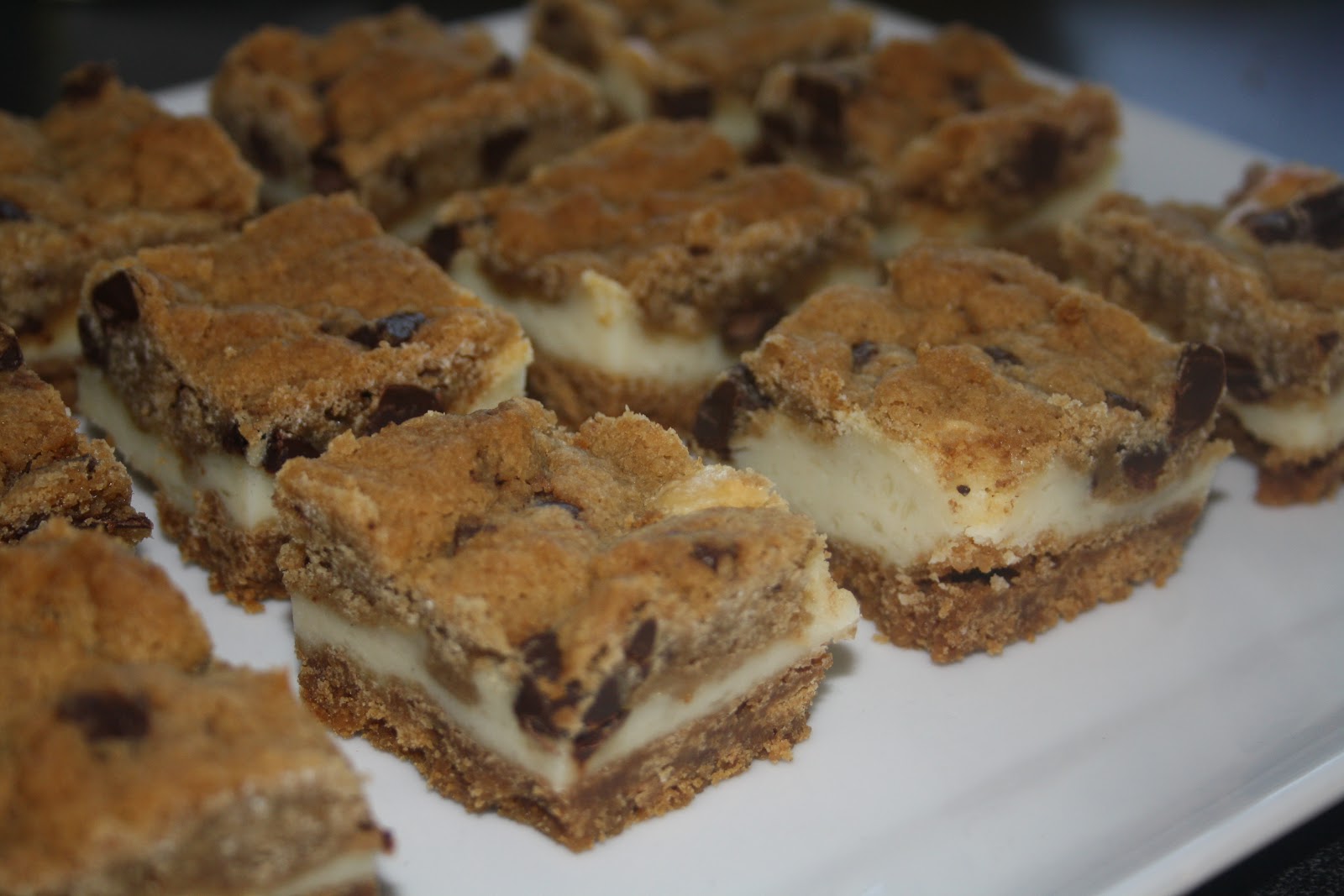 Chocolate chip cookie dough cream cheese bars