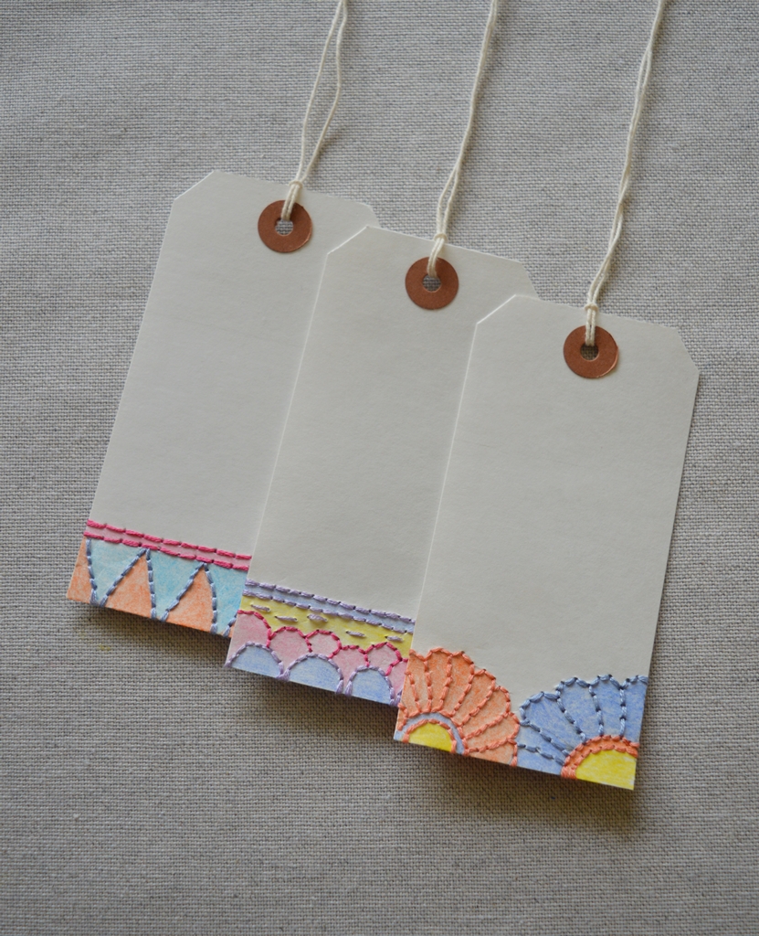 Louise Dawson Design How To... Hand Coloured, Embroidered Gift Tags