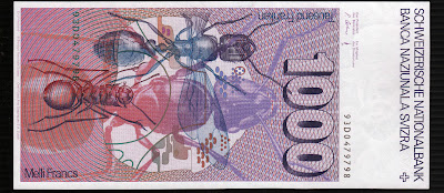 Switzerland currency 1000 Swiss Francs bank notes money images