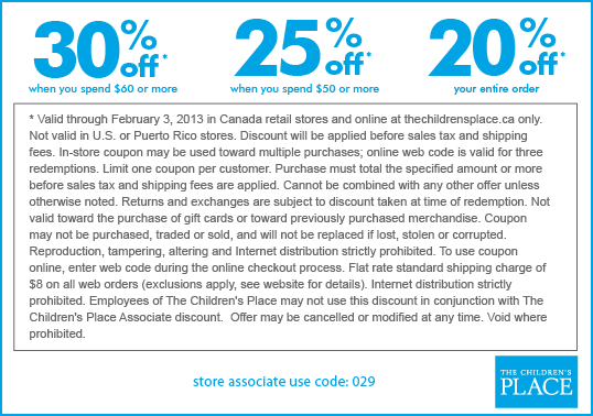 This is a graphic of Revered Childrens Place Printable Coupon 2020 It is a picture of Revered Childrens Place Printable Coupon 2020
