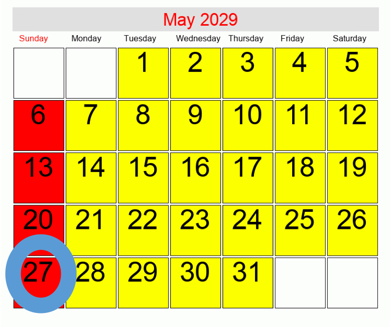 May 2029