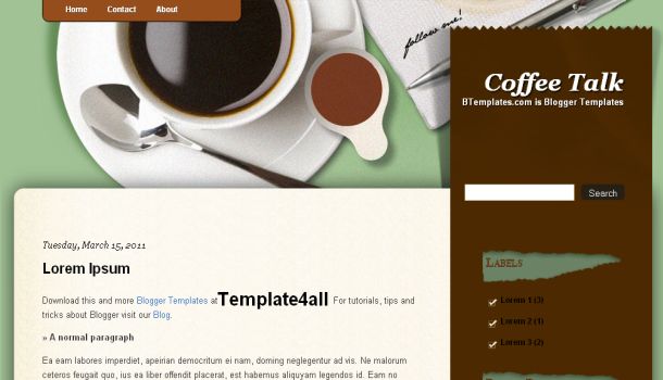 Coffee Cup Brown Web2.0 Blogger Template Coffee Cup Brown Web2.0 Blogger Template