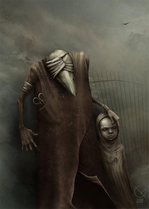 anton semenov ilustrações pesadelos sombrias