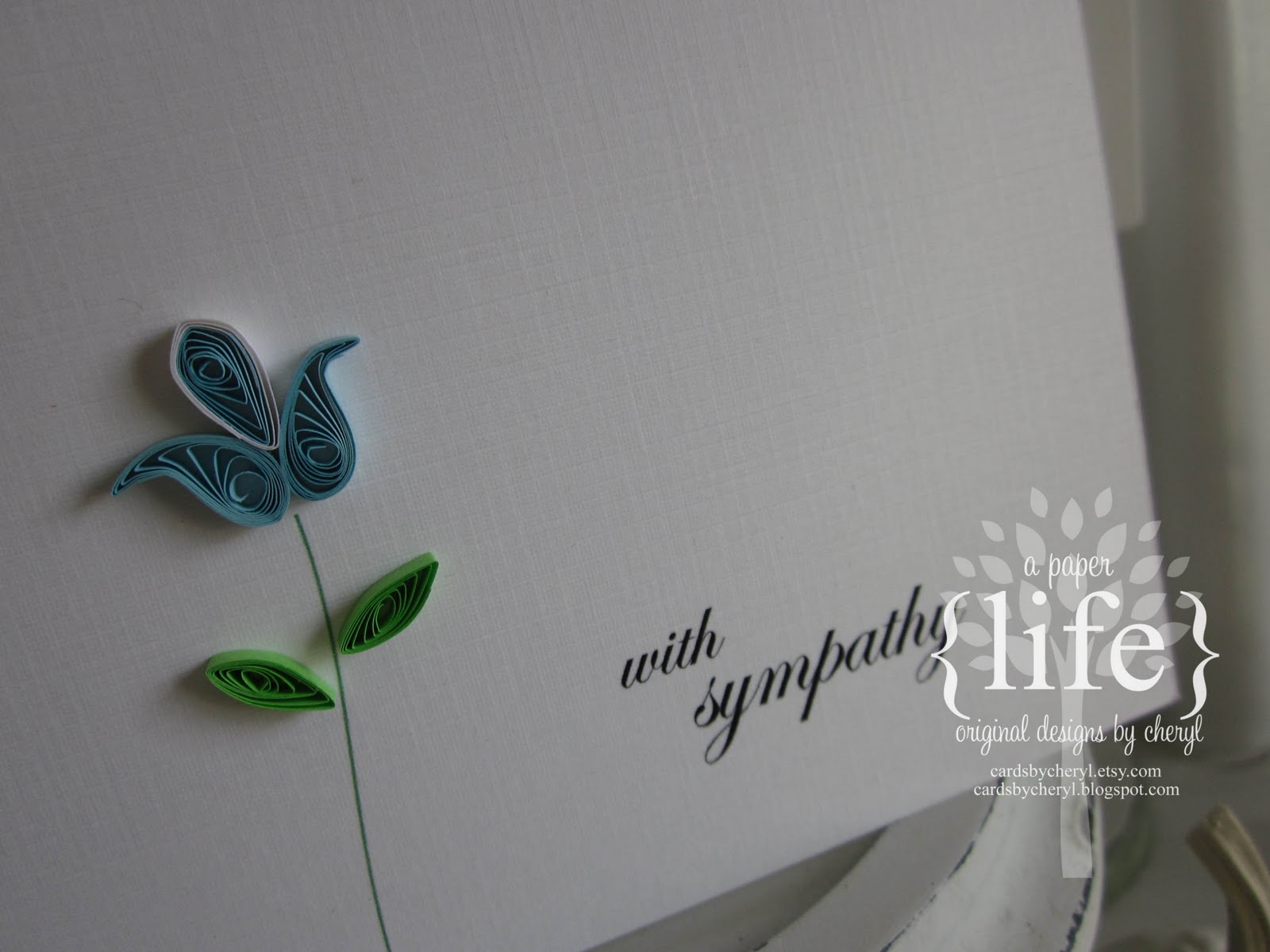  a paper life quilled flower card {with sympathy}