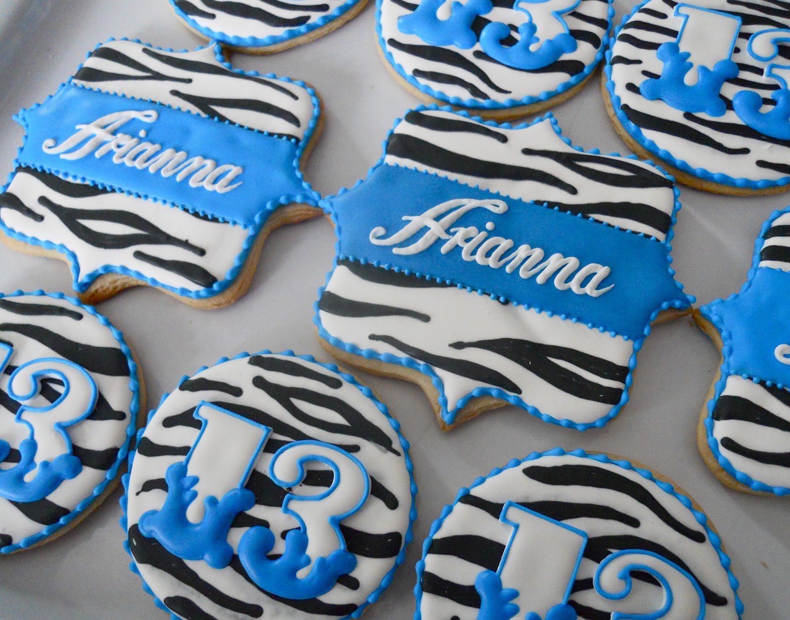 .Oh Sugar Events Blue Zebra Cookies