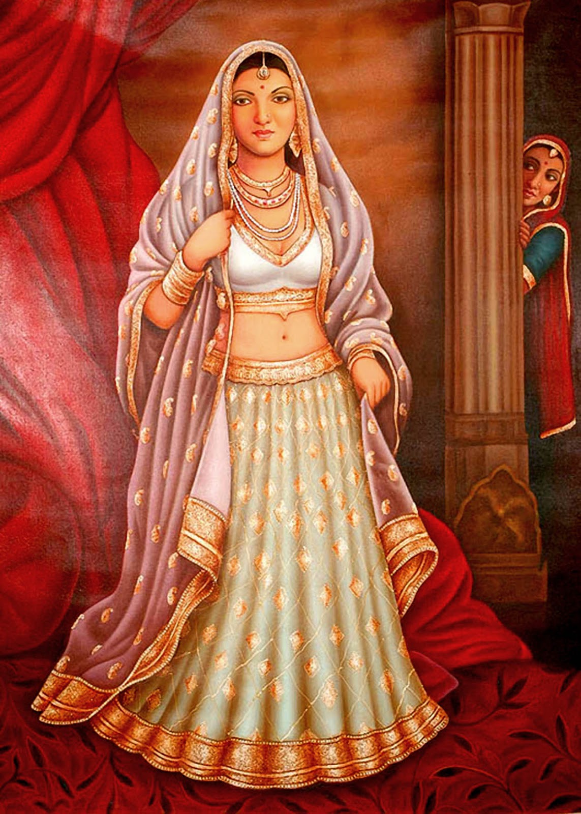 RAJASTHANI WOMAN'S PAINTING FROM INDIA