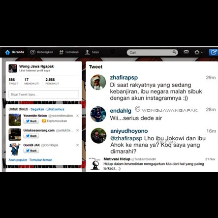 GAMBAR TWITTER ANI SBY BANJIR JAKARTA LUCU GOKIL GAMBAR TWITTER ANI SBY BANJIR JAKARTA LUCU GOKIL