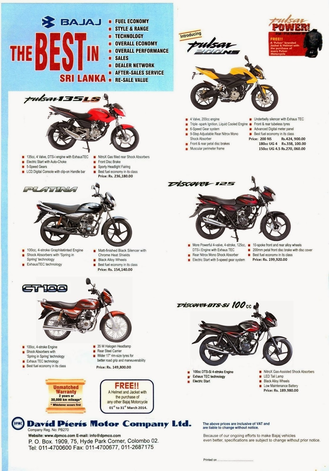 Lanka Automotives Bajaj Latest Bikes Prices In Sri Lanka 2014 March