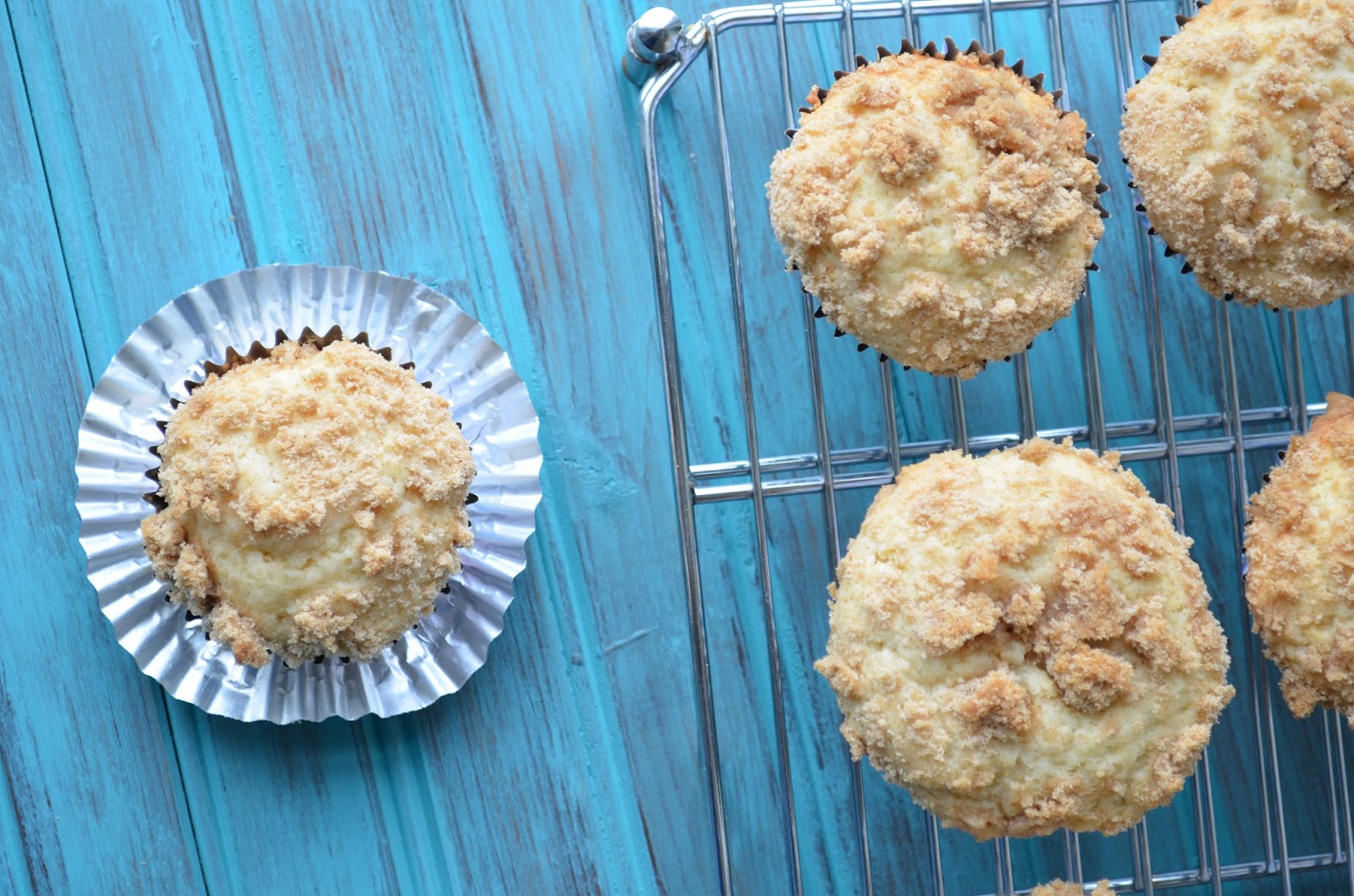 The Savvy Kitchen Sour Cream Coffee Cake Muffins with Streusel Topping