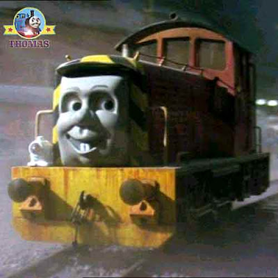 Gordon Thomas and friends Salty the tank engine sea captain calypso at Brendam bay shipping dockyard