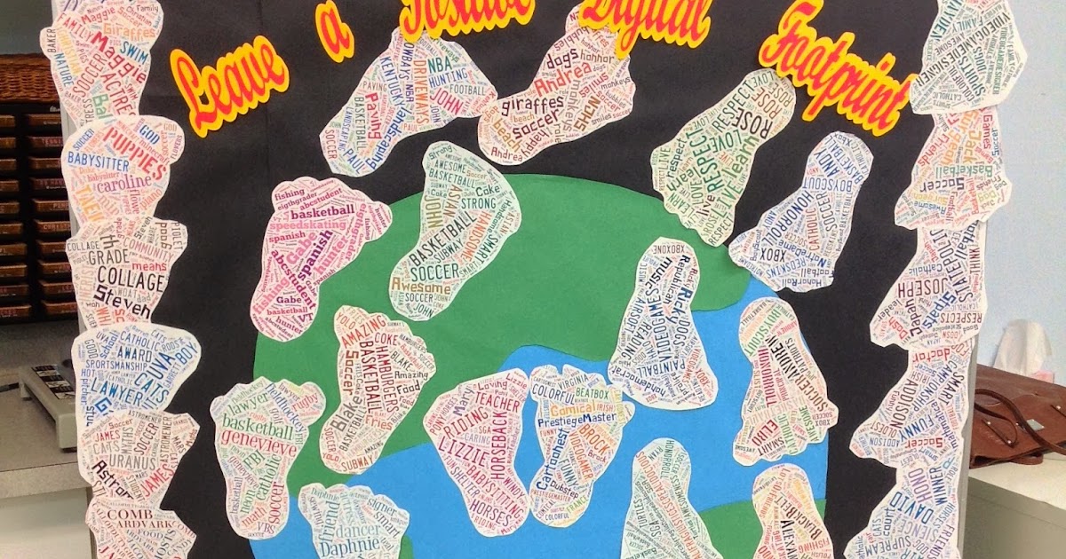 A Techy Teacher with a Cricut Digital Footprint Bulletin Board