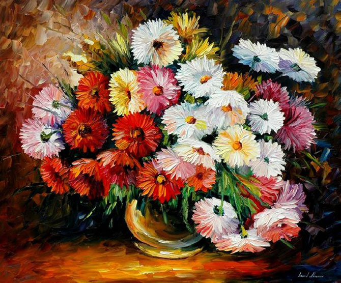 Frames And Colors Amazing Flower Paintings By Leonid Afremov