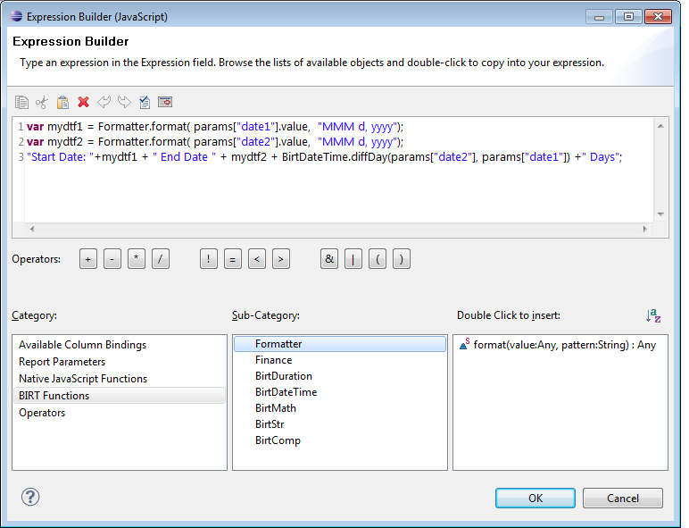 birt world birt formatting numbers and dates javascript date format string