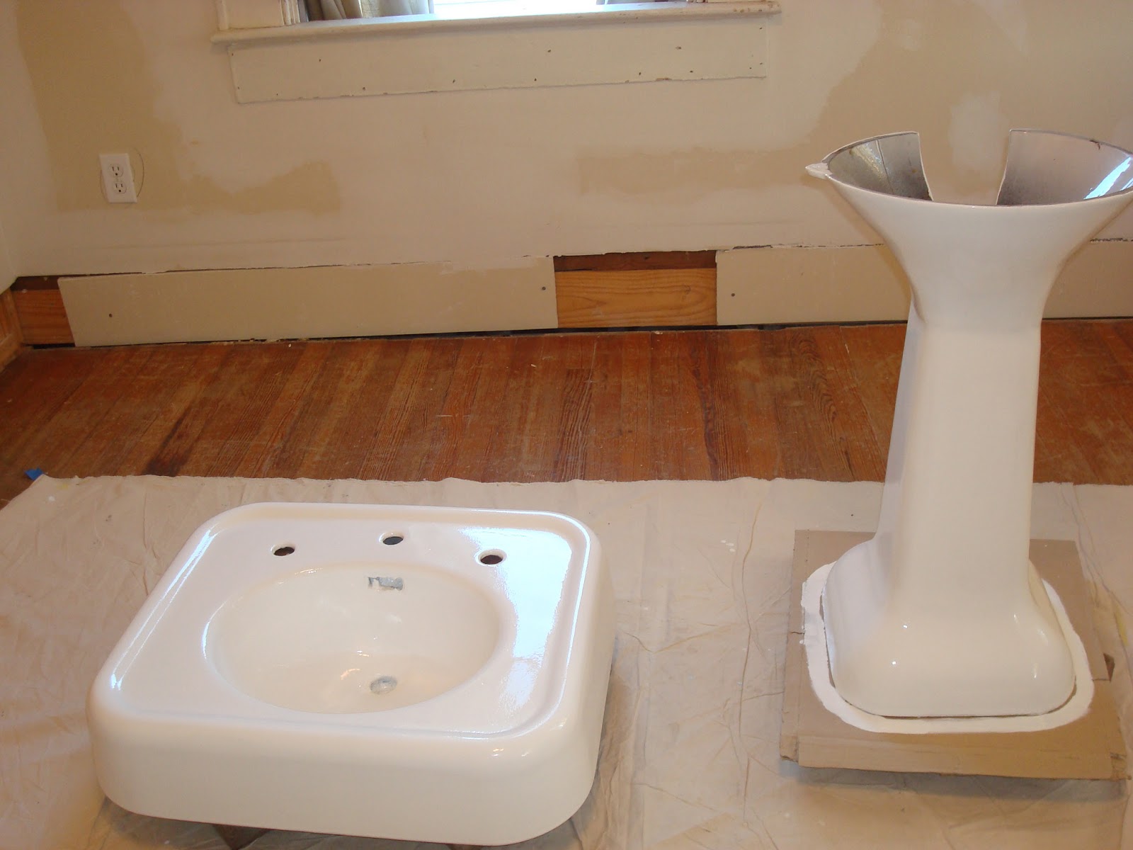 1800's House Renovations Refinishing a Cast Iron Pedestal Sink