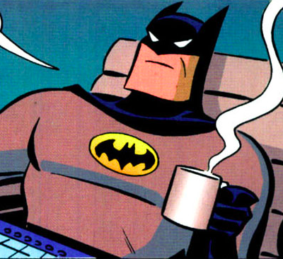 Even Batman enjoys coffee