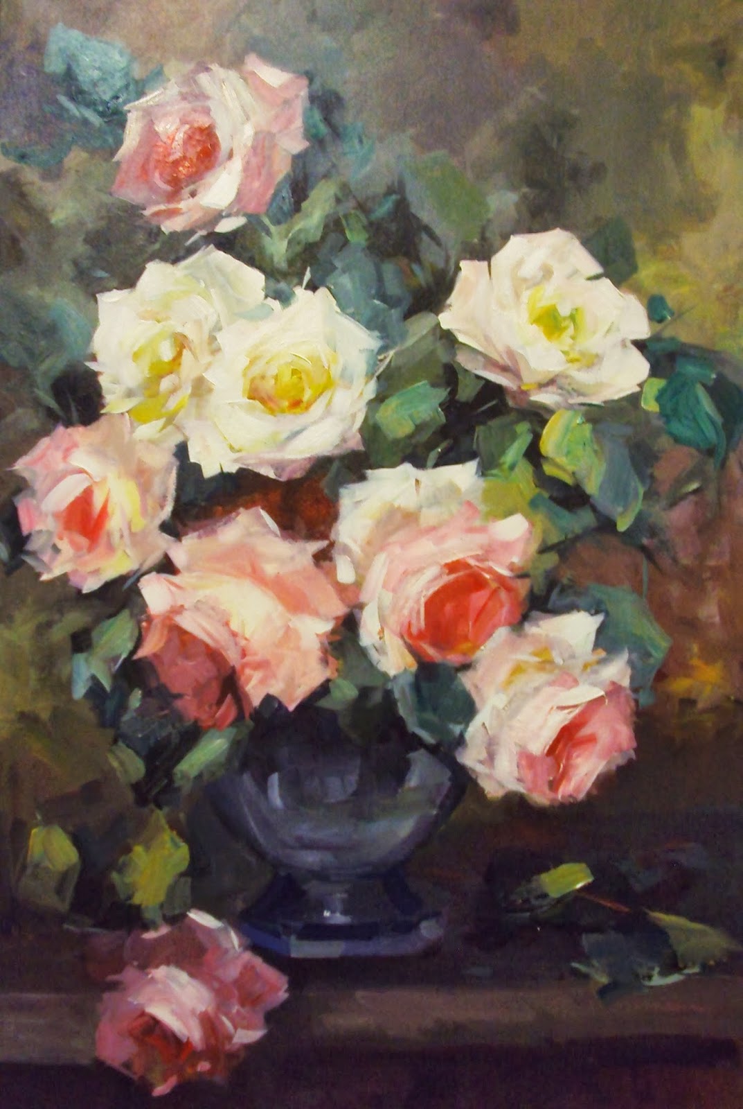 My new paintings: old fashioned roses