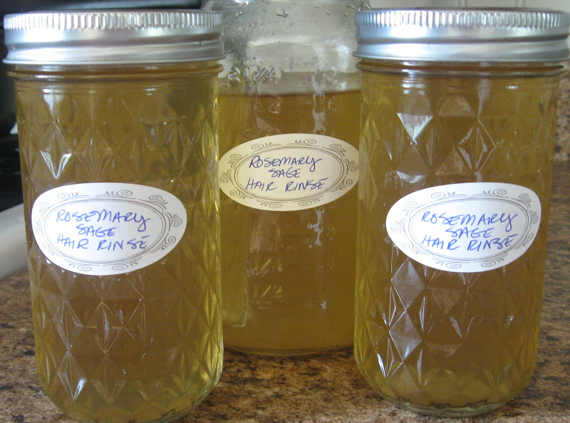 homemade rosemary sage hair rinse