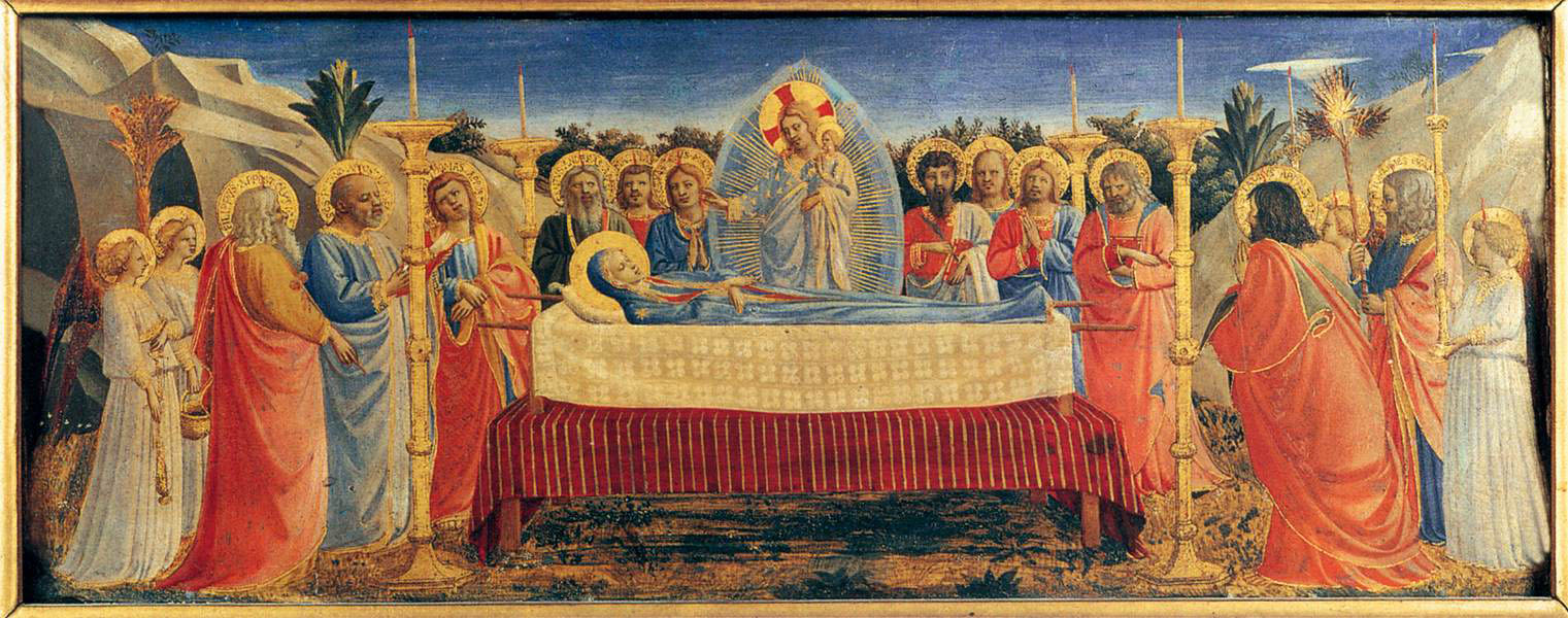 LOMOS DE TELA: FRAY ANGÉLICO, Dormición de la Virgen, panel de la predela  de la Coronación de la Virgen (h. 1431 - 1432)