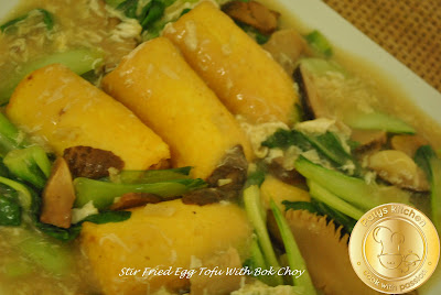 Patyskitchen Stir Fried Egg Tofu With Bok Choy Tahu Telur