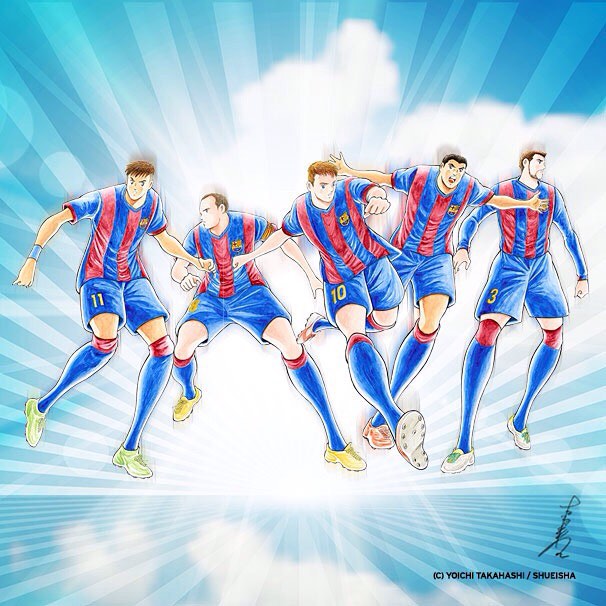 FC Barcelona Wallpaper By 'Captain Tsubasa' Artist Yoichi Takahashi - Footy  Headlines