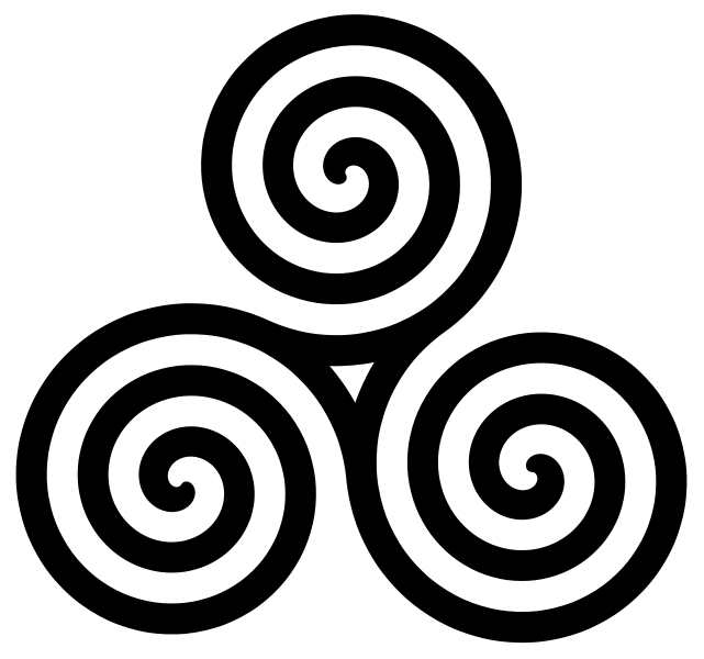A typical Celtic pattern of three spirals