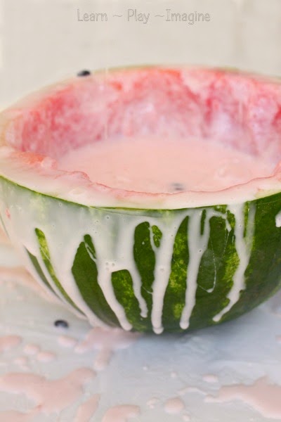 Simple method for making WATERMELON SLIME, the perfect SUMMER FUN recipe for PLAY!