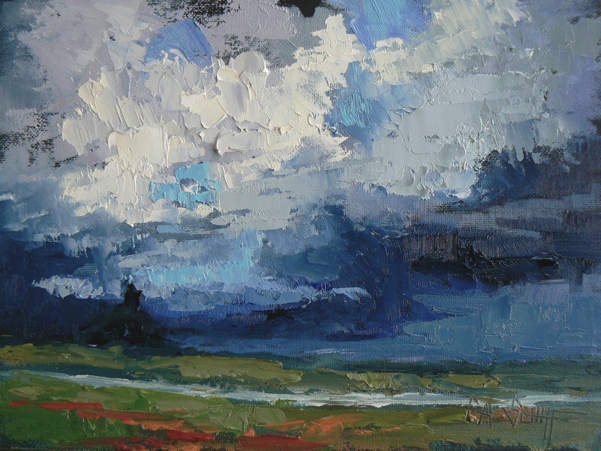 Daily Painters of Florida Daily Painting, Small Oil Painting, Storm