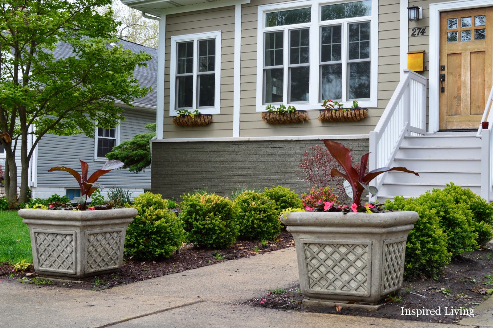 Inspired Living Creating an Entrance Summer Planters