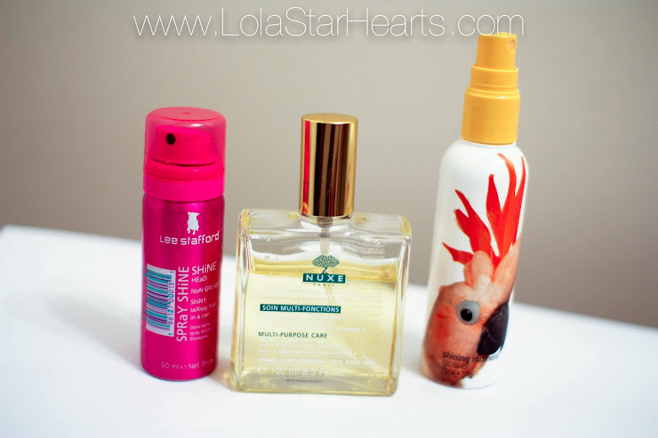 Review swatch photo nuxe oil tara smith glosser lee Stafford shine spray how to get shiny hair