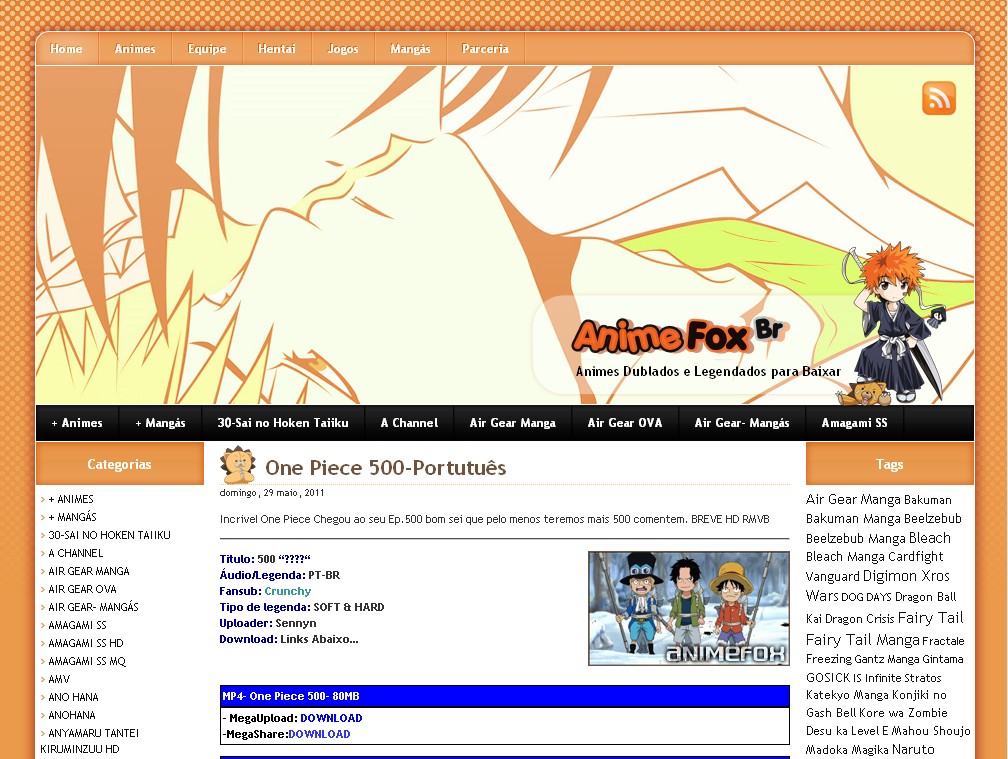 Template Wordpress Animes Fox Portifólio