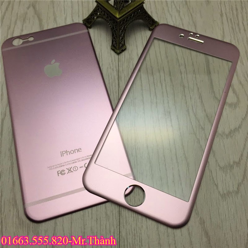 Kính Cường Lực Nhôm Full Đổi Màu Máy iPhone 6Plus 2Mặt Kính Cường Lực Nhôm Full Đổi Màu Máy iPhone 6Plus 2Mặt