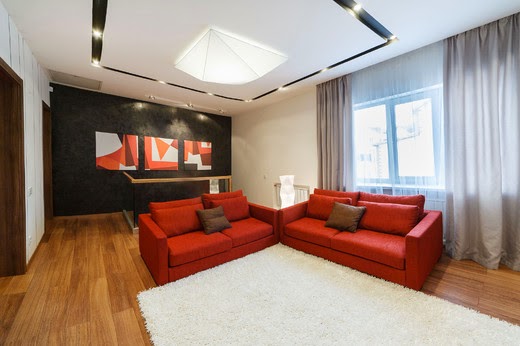 style of minimalism in living room, small area with two floors