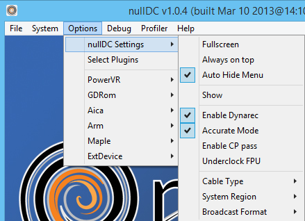 Dreamcast Emulator nullDC v1.0.4 r141 plugins bios vmu (late 64 bit