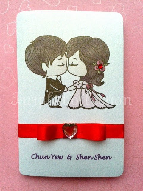 Double Happiness Wedding Invitation Card / Cute Couple Wedding Invitation Card, Double happiness card, double happiness, cute couple wedding invitation wedding cartoon invites, wedding invitation card, double happiness wedding, wedding card, cute couple card, cute card, cute wedding card, adorable card