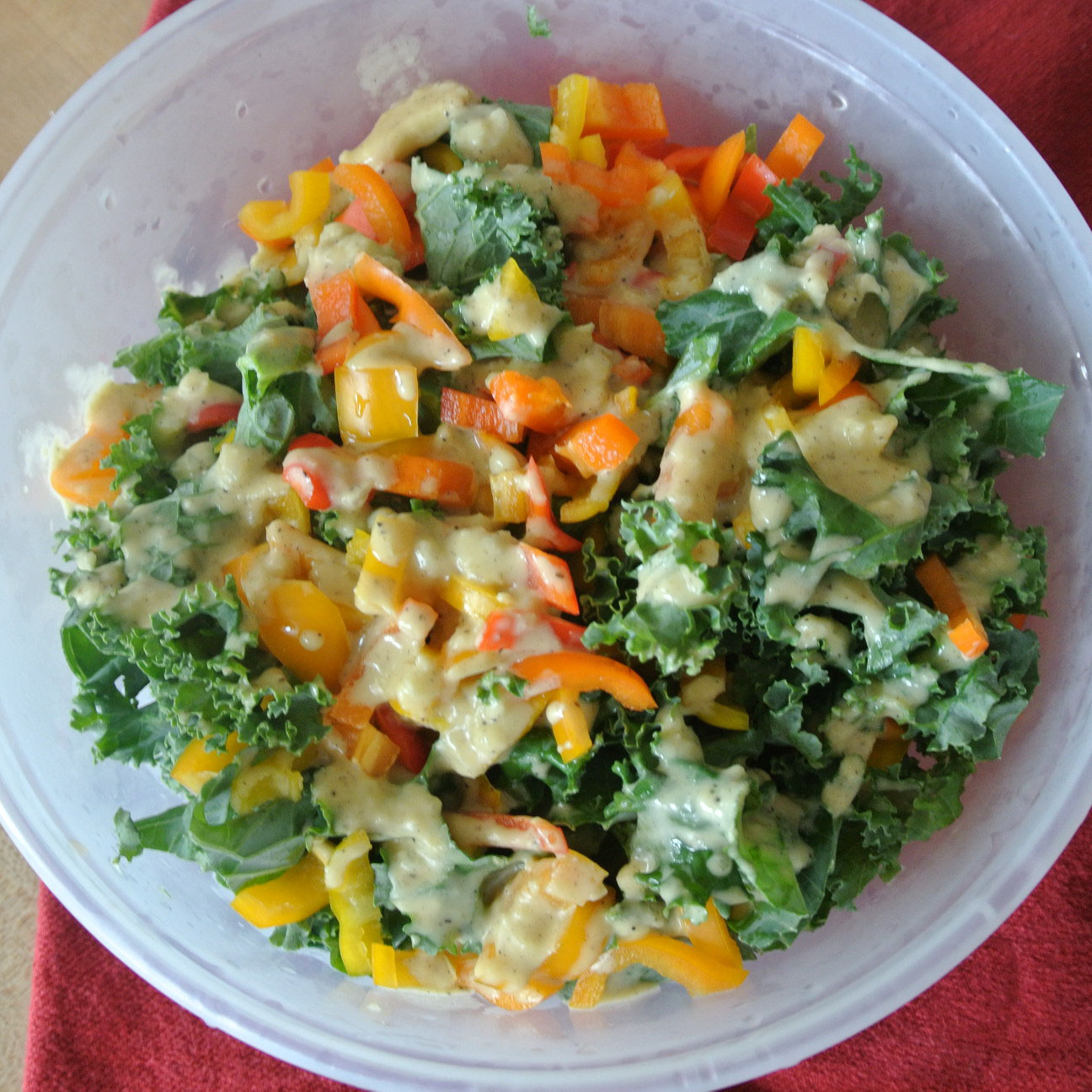 Mom, What's For Dinner? Confetti Kale Salad w/ Dijon Dressing