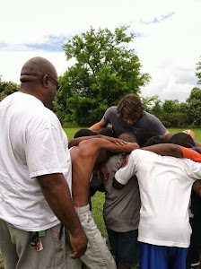 Praying during Flag Football Devos