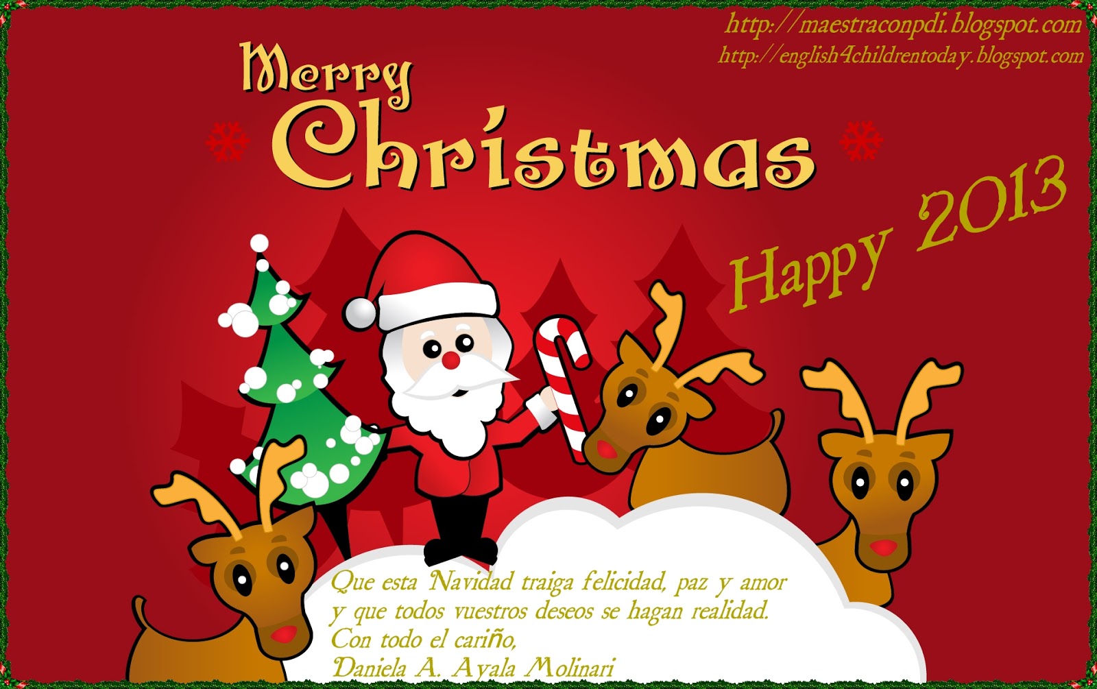 La clase de Daniela &quot;online&quot;: ¡Feliz Navidad mis queridos amigos!