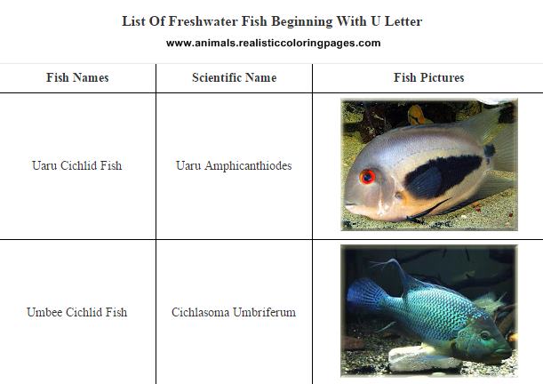 List of freshwater fish beginning with U List of freshwater fish beginning with U
