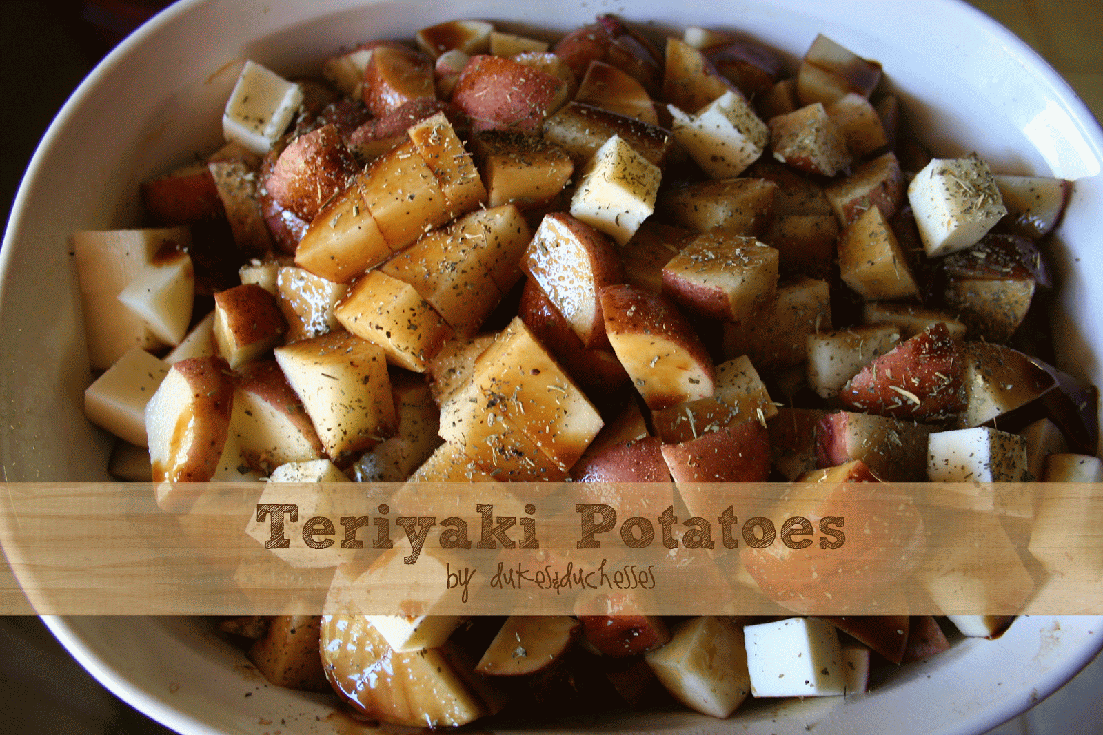 Microwave Teriyaki Potatoes Dukes and Duchesses