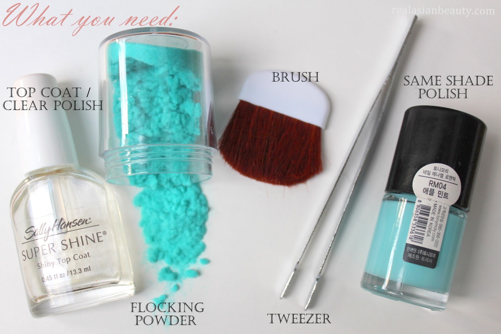 Real Asian Beauty Flocking Powder Nail Art