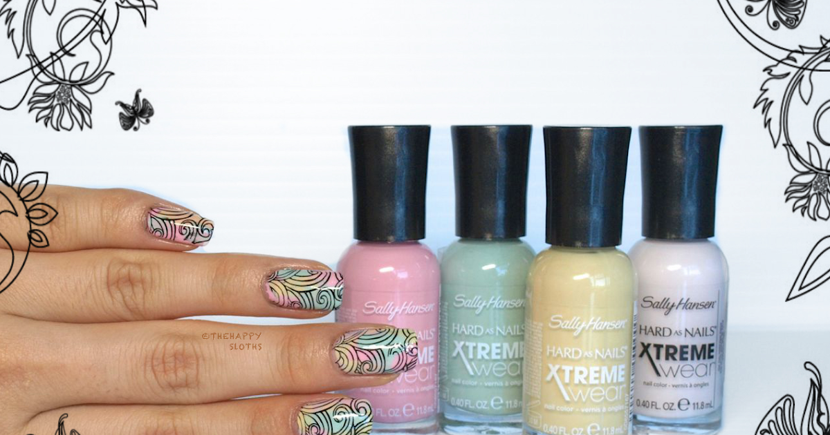 Pastel Waves Manicure featuring Sally Hansen Xtreme Wear Sea Bloom  Collection in 