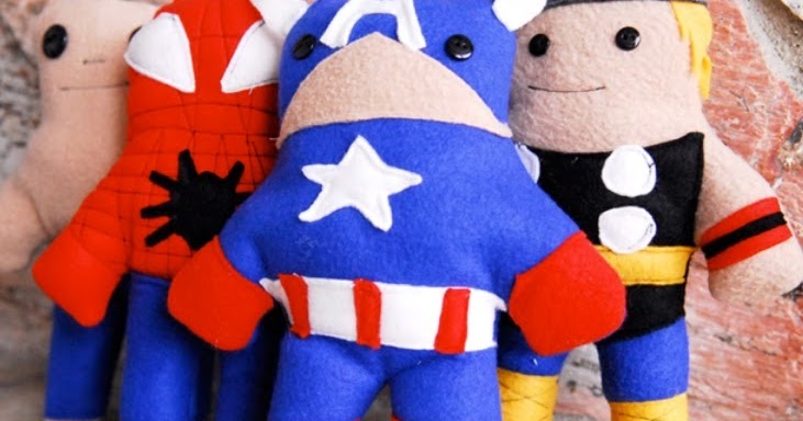 muñecos de tela super heroes