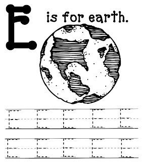 Your children on their preschool Handwriting E+is+for+earth