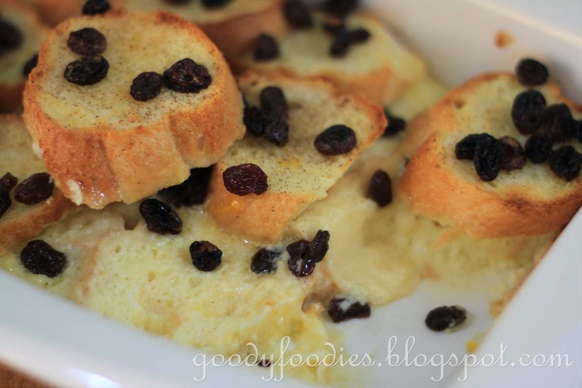 GoodyFoodies Recipe Baguette Bread and Butter Pudding