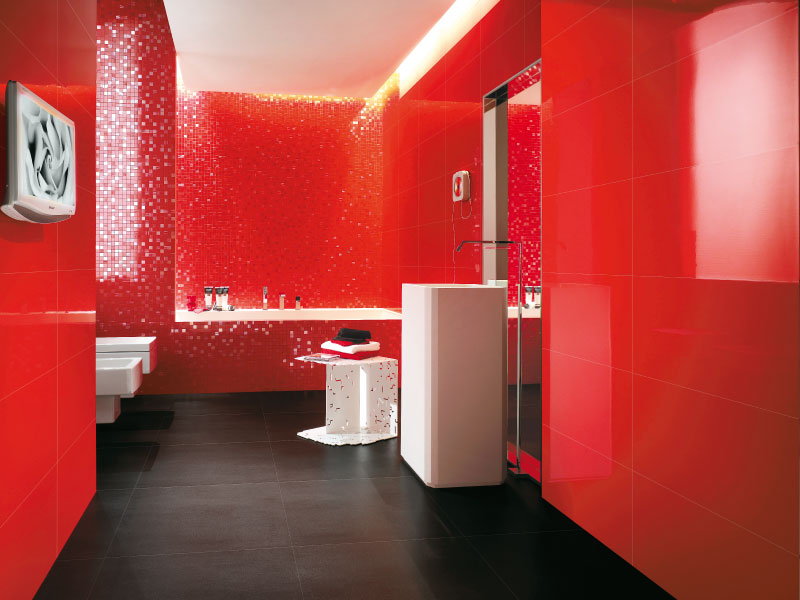 10 Baños color rojo - Colores en Casa